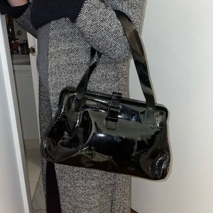 Miu miu vintage black patent leather doctor satchel made in Italy rare